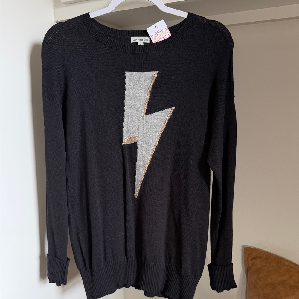 Jambon Black Lightning Bolt Sweater